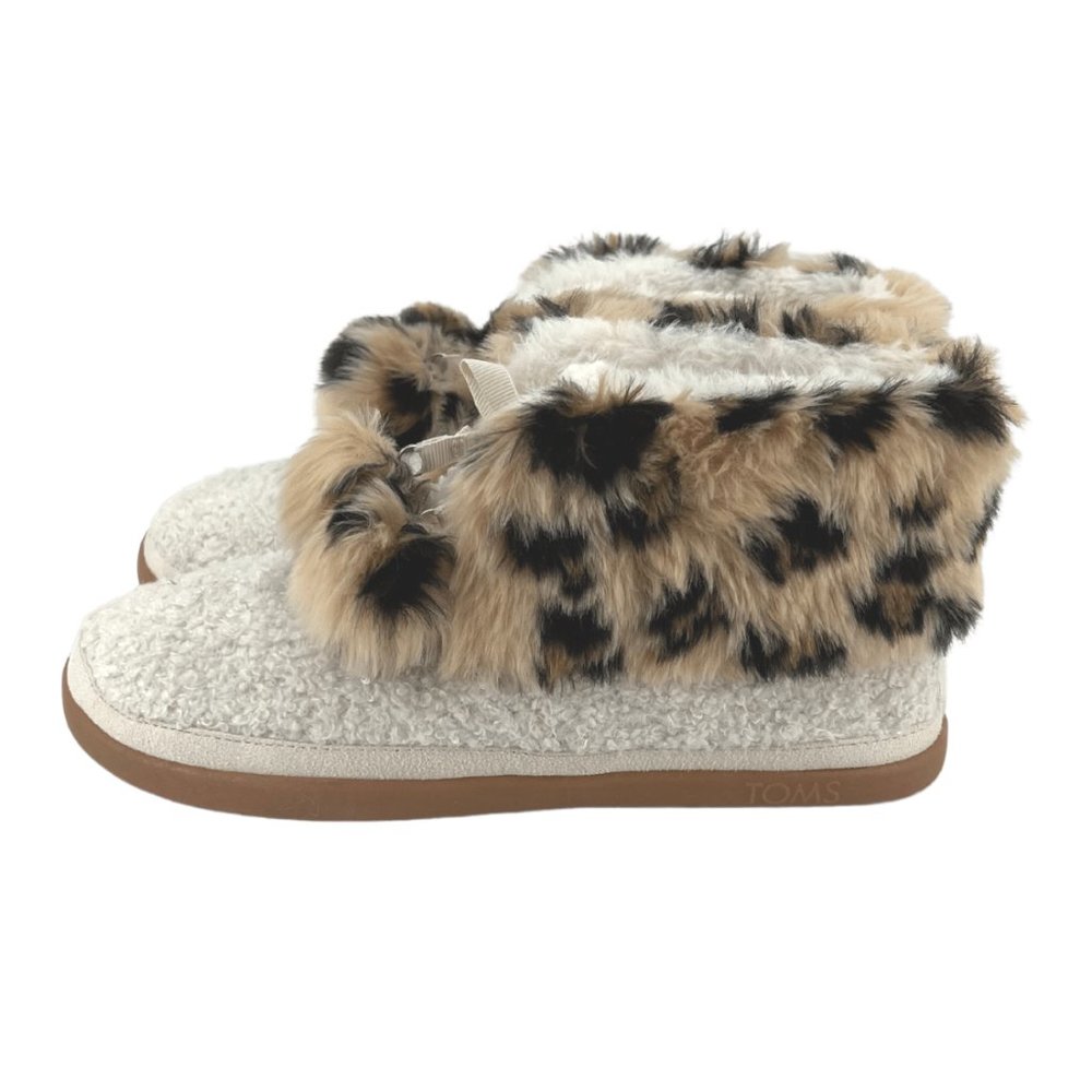 TOMS | Women's Celeste Ankle Slippers | White & Leopard Print | Various Sizes - Picture 4 of 6